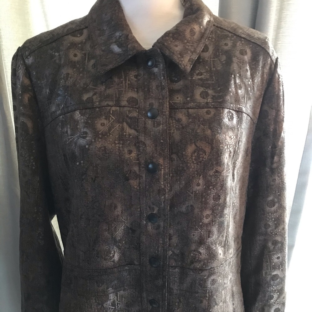 Coldwater Creek Womens Jacket Metallic Bronze